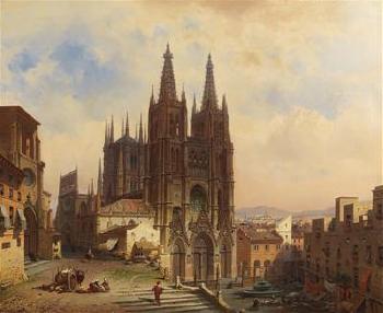 A view of Burgos Cathedral by 
																			Friedrich Eibner