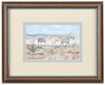 Group of caribou by 
																			George Twok Aden Ahgupuk
