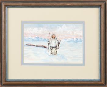 Eskimo with snowshoes by 
																			George Twok Aden Ahgupuk