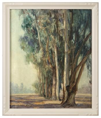 Eucalyptus landscape by 
																			Alfred J Dewey