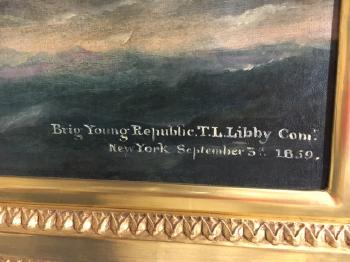 Portrait of the brig Young Republic, TL Libby Comd - New York, September 3, 1859 by 
																			 J B Smith and Son