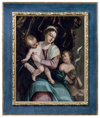 La Vierge à l’Enfant et Saint Jean-Baptiste by 
																			Bernardino India