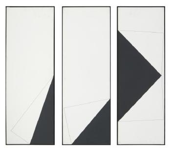 Composition abstraite noire et blanche by 
																	Hiroshi Yasukawa