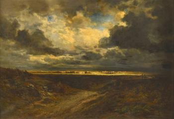 Aux environs de Gien, un soir d’orage, en automne by 
																	Francois-Auguste Ortmans