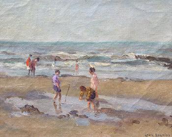 Figures on a beach by 
																			Louis Soonius