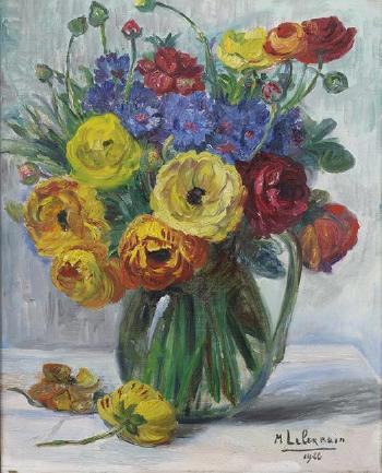 Still Life with Flowers by 
																			Marguerite Lelorain
