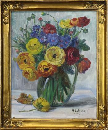 Still Life with Flowers by 
																			Marguerite Lelorain