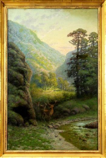 Deer in the foothills by 
																			Carl Christian Dahlgren