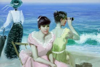 Ladies on the beach by 
																			Juan Soler Puig