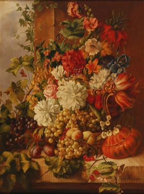 Stillleben mit Blumen und Früchten by 
																			Jan van der Waarden