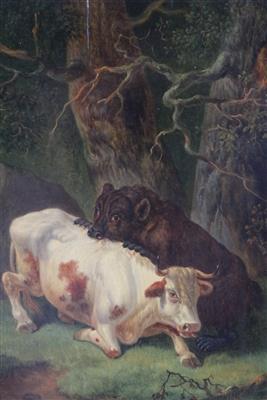 Bär reisst eine Kuh by 
																			Alexander Johann Dallinger von Dalling