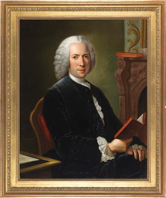 Portrait of a gentleman with a book by 
																			Alexander Roslin