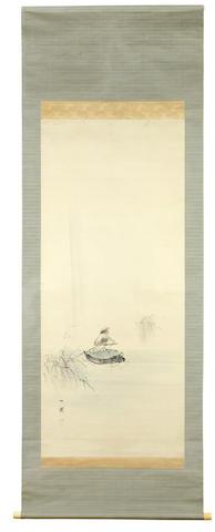 Boatman in the Rain by 
																	Mori Ippo