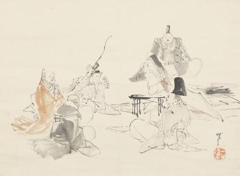 The Six Poetic Immortals by 
																			Kawanabe Kyosai