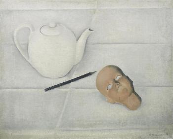 Still-life with teapot and mask by 
																	Nikolai Troshin