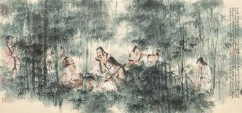 Seven Sages of the Bamboo Grove by 
																	 Xing Baozhuang