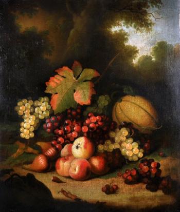 Still Life of Fruit on a Bank by 
																			William Jones of Bath