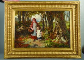 Children on a Woodland Path by 
																			Ebeneezer Newman Downard