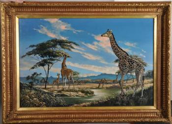 Giraffe's in a landscape by 
																			Eric Tansley