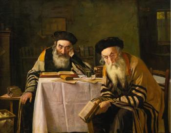 Rabbis at a table by 
																	Alois Heinrich Priechenfried