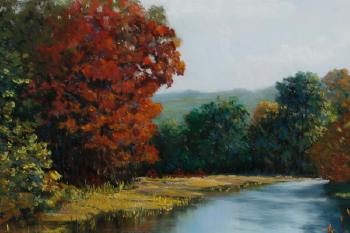 River landscape by 
																			Barbara Fountain