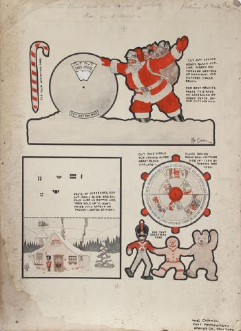 Santa Claus and his Magical Snowball, Paper Doll Illustration for McCall's by 
																	Mel Cummin