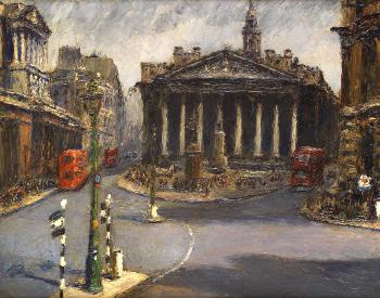 London: The Royal Exchange, from the Mansion House by 
																	Piero Sansalvadore