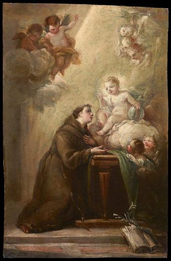 Aparición del Niño Jesús a san Antonio de Padua by 
																	Mariano Salvador de Maella