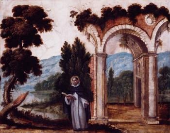 Paisaje con santo Domingo de Guzmán entre ruinas by 
																	Joseph Orient