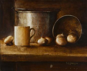 Still-life with onions by 
																			Fritz Jakobsson