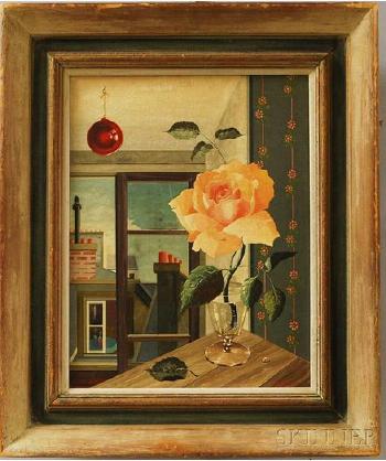 Still Life with Rose by a Window by 
																	Rotislaw Racoff