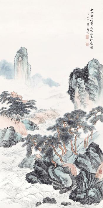 Hermitage by the Stream by 
																	 Chen Ziqing