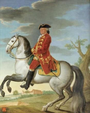 Portrait équestre de Henri de Riollet, Comte de Morteuil by 
																	Charles-Felix Muhrier de Barnevialle