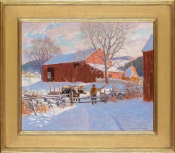 New England Farm in Snow by 
																			Winfield Scott Clime