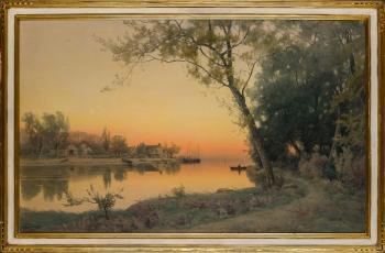 Sunrise on the Harbor by 
																			Henry Farrer