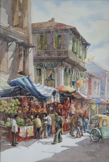 Street scene by 
																	 Tan Leong Kheng