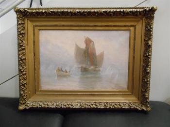 Towing a Vessel in Mist by 
																			Theodor Victor Carl Valenkamph