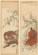 Phacochère et Singe by 
																	Toyoharu Utagawa