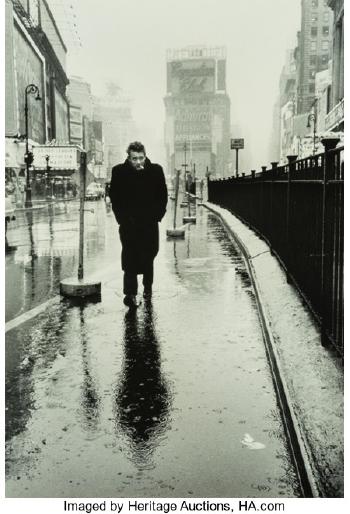 James Dean in Times Square, New York City by 
																			Dennis Stock