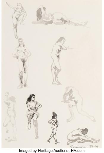 Figure Studies (three works) by 
																			Norman Sasowsky