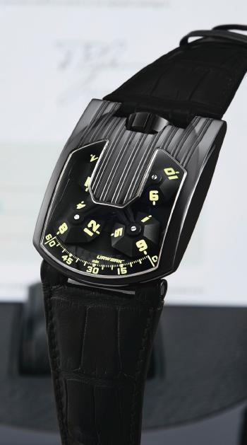 A Rare Special Limited Edition Large Wristwatch with Satellite Hour Display, Control Board and Power Reserve indication Ref Ur-103 Hexagon by 
																	 Urwerk