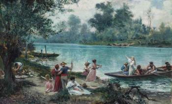 Melodies on the riverbank by 
																	Johan Hendrik Kaemmerer