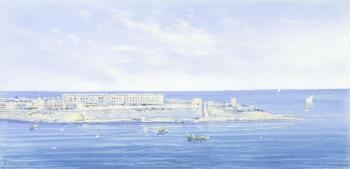 The Grand Harbour, Valletta, Malta, a pair by 
																	 d'Esposito