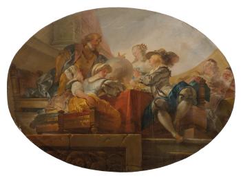 Cristoforo Colombo dinanzi ai sovrani Ferdinando e Isabella by 
																			Giuseppe Cades