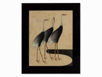 Decorative Painting 'Three Storks' by 
																			Aldo Tura