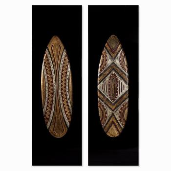 Pair of African Shields by 
																			Aldo Tura