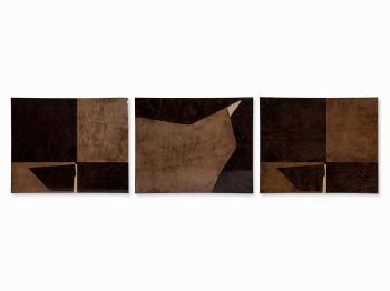 3 Panels in 'Tobacco', 'Almond' and 'Natural' by 
																			Aldo Tura