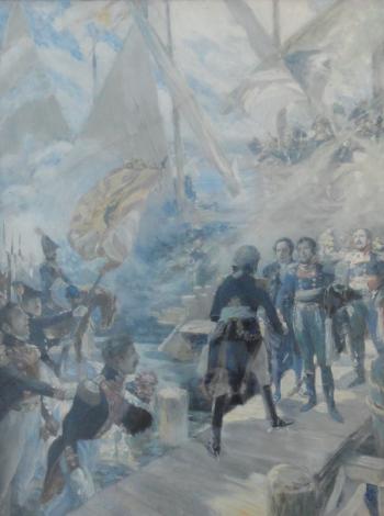 L'arrivée des Suisses à Genève, 1 juin 1814 by 
																	Louis Dunki