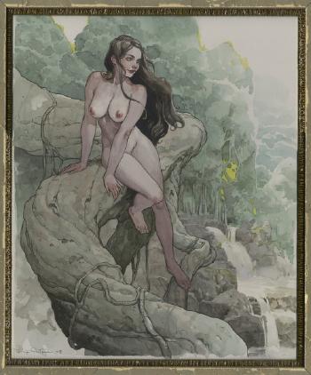 Femme et cascade by 
																	Luigi Critone