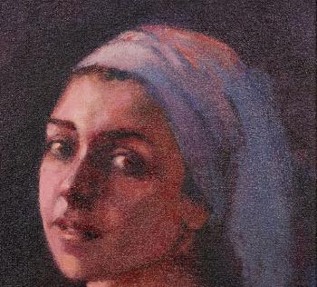 Woman Wearing a Headscarf by 
																			Gavin Calf